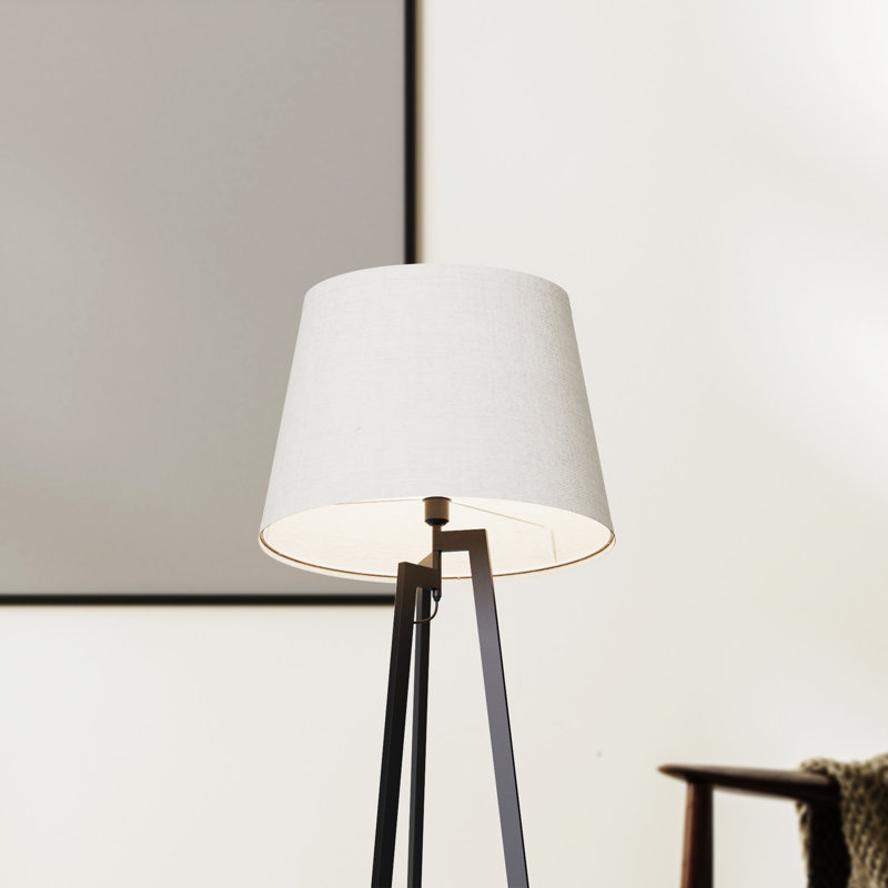 Architectural Tripod 64" Floor Lamp with Textured Shade - Cozy Illumination