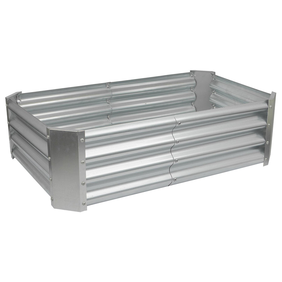 Harbour Housewares - Rectangular Galvanised Steel Raised Garden Bed Planter