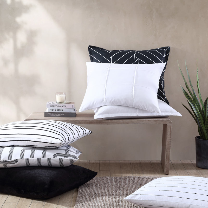Twin White Microfiber Comforter and Sham Set with Geometric Pattern