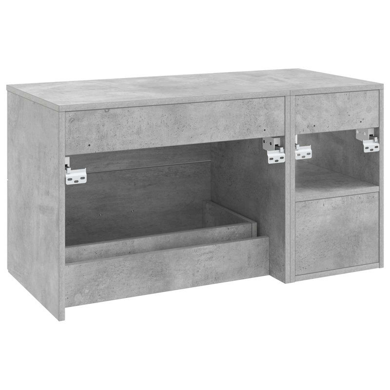 Vanity & Mirror Set, Concrete Grey