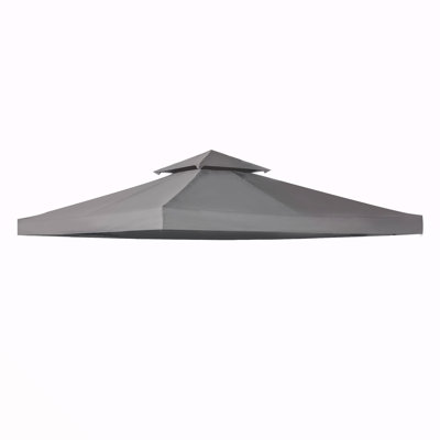 Auvent de remplacement pour pavillon de jardin 9,8 pi x 9,8 pi Outsunny, couverture UV à 2 niveaux pour abri de jardin extérieur de 9,84 pi x 9,84 pi, gris foncé (dessus seulement)