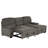 Jordan 93 in. Brown Right Facing L Shaped Sleeper Sectional with Storage