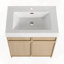 Meuble-lavabo autoportant avec lavabo en résine et deux portes d'armoire à fermeture en douceur
