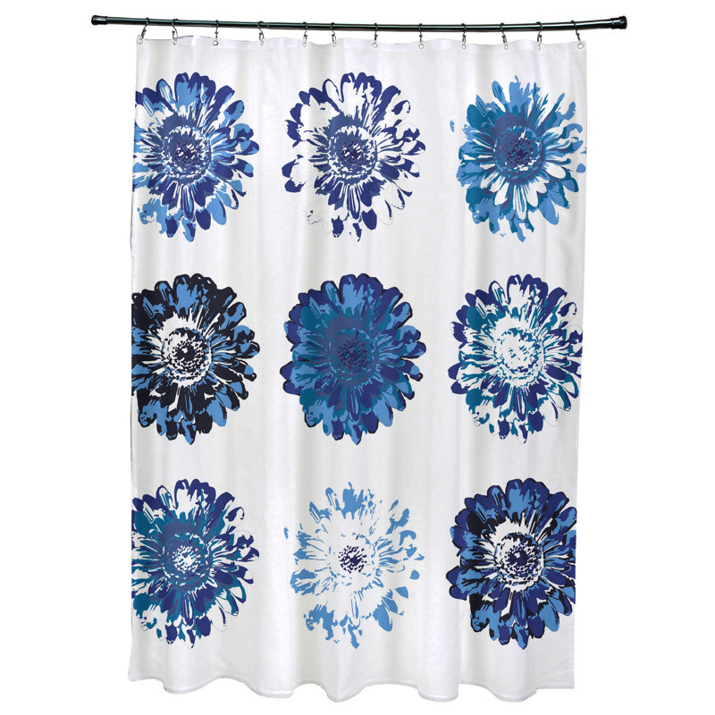 Caillo Floral Shower Curtain, Blue