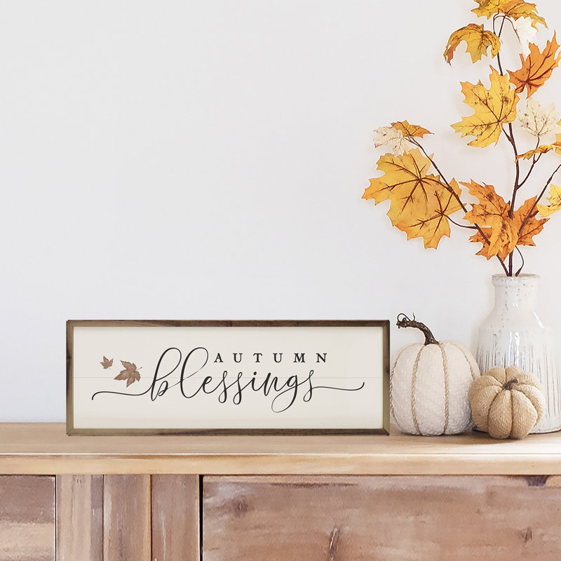 " Autumn Blessings Leaves ", 24" W x 8" H