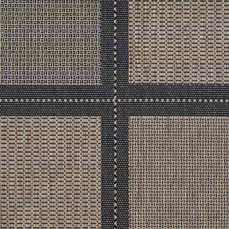 Tapis intérieur / extérieur noir Sania, Rond 7 pi 6 po