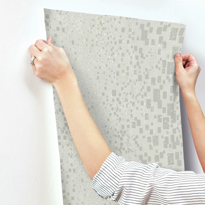 Papier peint confettis dorés, Argent / gris