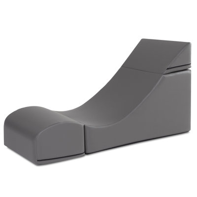 Jaxx Flexx Convertible 2-In-1 Chair & Table - Soft Seating For Libraries, Student Lounge And Collaborative Learning Environments - Premium Wipe Clean Vinyl, Charcoal