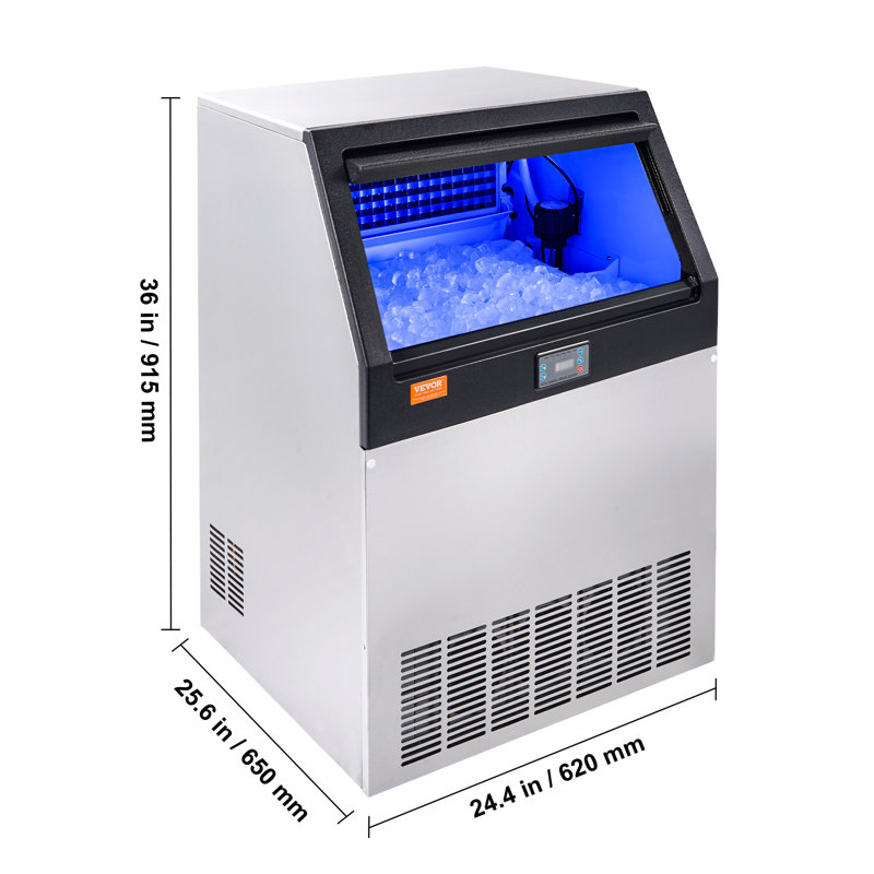 Machine à glaçons commerciale VEVOR, 200 lb / 24 heures avec capacité de rangement de 66 lb