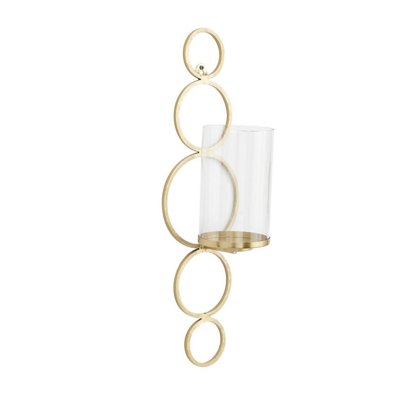 Megett Metal Single Candle Indoor Outdoor Wall Sconce, Gold