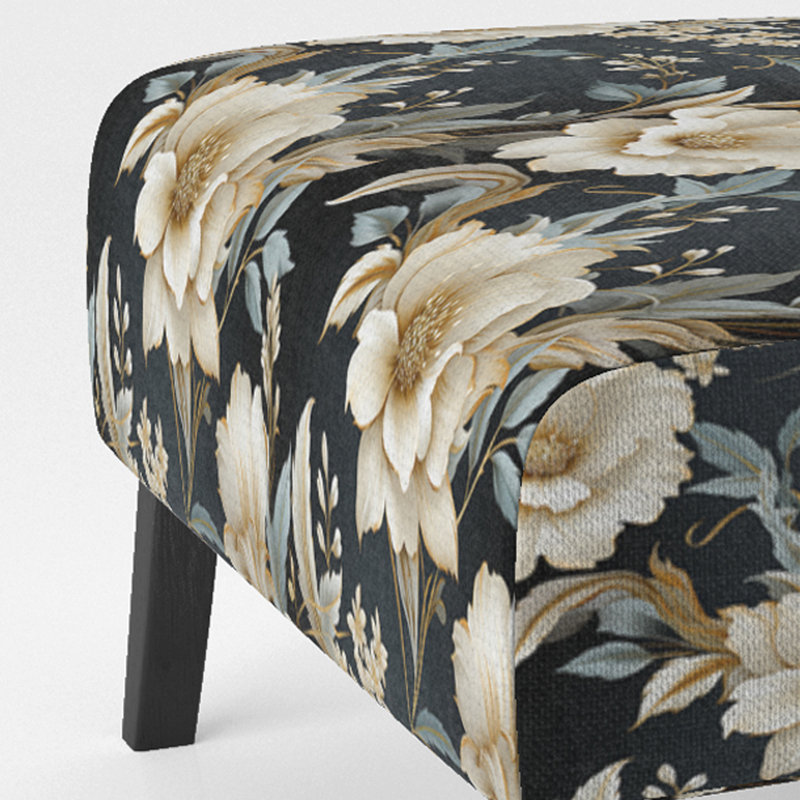 Rustic Victorian Brocade Victorian Motif - Chaise d'appoint de chalet rembourrée à motif floral