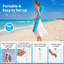 Parasol 2 en 1 avec 2 panneaux latéraux, ancrage sable, nervures en fibre de verre turquoise-131573136