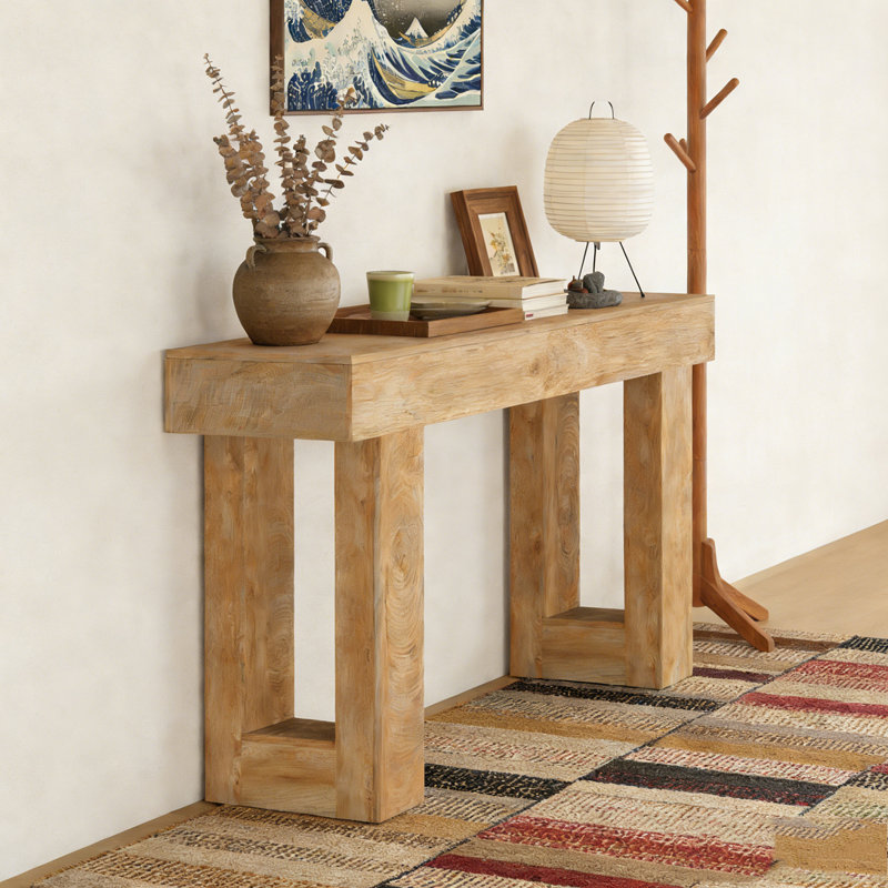 Console en bois pour canapé d'entrée, Naturel