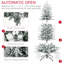 6 pi de haut Noël, 636 branches floquées par la neige, 250 lumières jaunes chaudes, décor de joie artificielle, ampoule supplémentaire