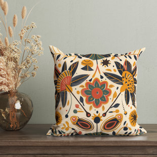 Housse de coussin réversible à motif floral Folk Maximalist