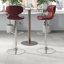 Tabouret de bar contemporain confortable en vinyle à hauteur réglable et dossier mi-haut avec base chromée Claudine-660761077