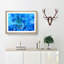 Blue Dahlia Flower in Abstract - Picture Frame Graphic Art Print-55687209-55687214