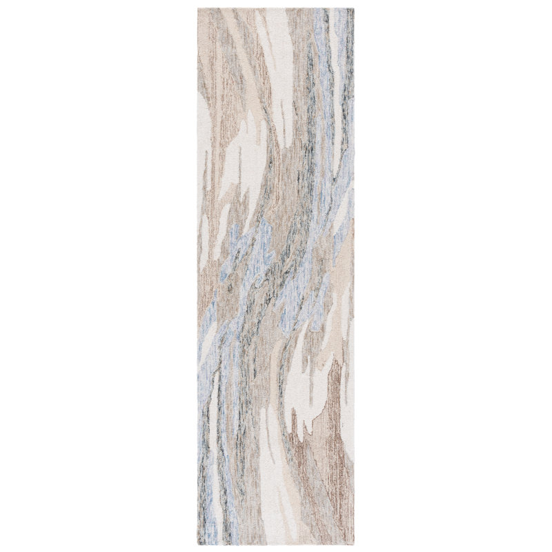 Tapis en laine touffeté à la main Metro 483, Tapis de couloir 2 pi 3 po x 8 pi