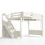 Lit mezzanine en bois pleine grandeur avec garde-robe intégrée et tablettes de rangement Escaliers pleine grandeur sans sommier - beige-2071252315-2071252326