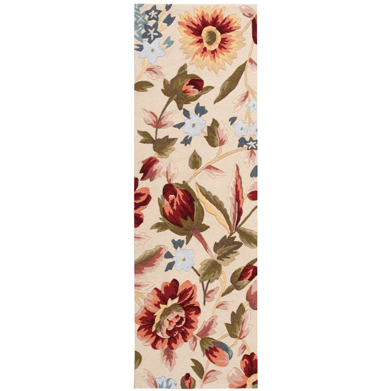 Decker Floral Hand Woven Area Rug, Runner 69 x 244cm