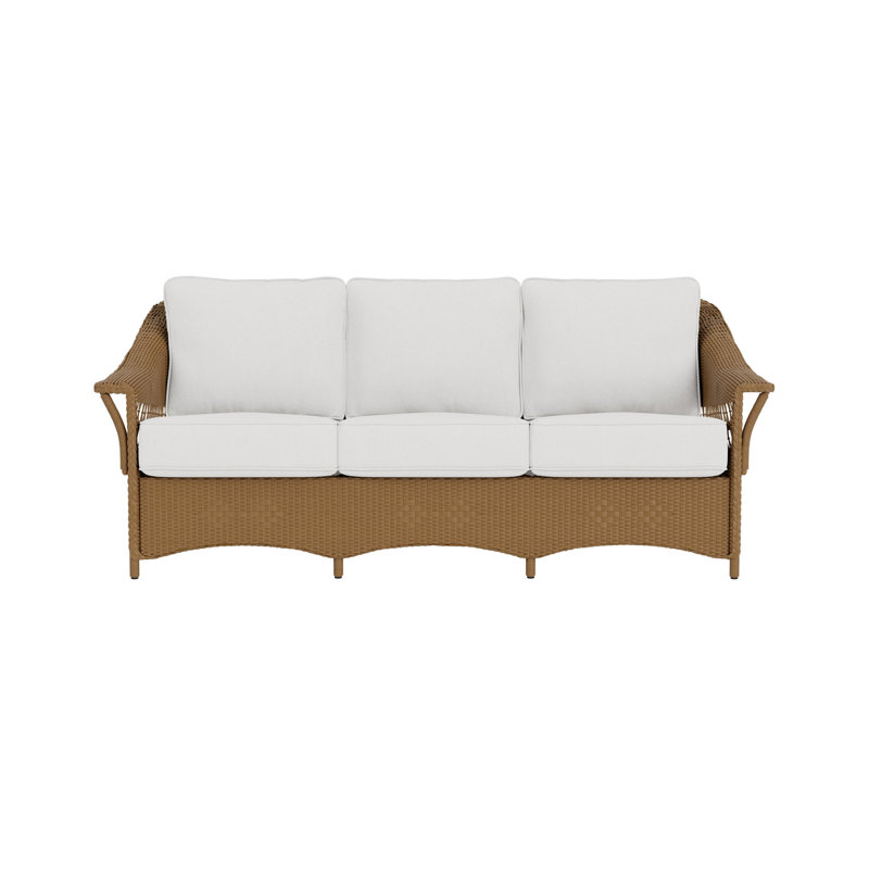 Nantucket Outdoor 3 - Seat Patio Sofa, Loveboat Saffron, Fawn