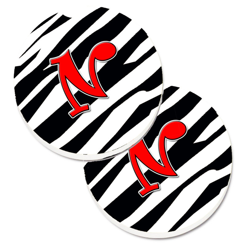 Sous-verre à cogramme initial de q tiger, N, Noir / Rouge
