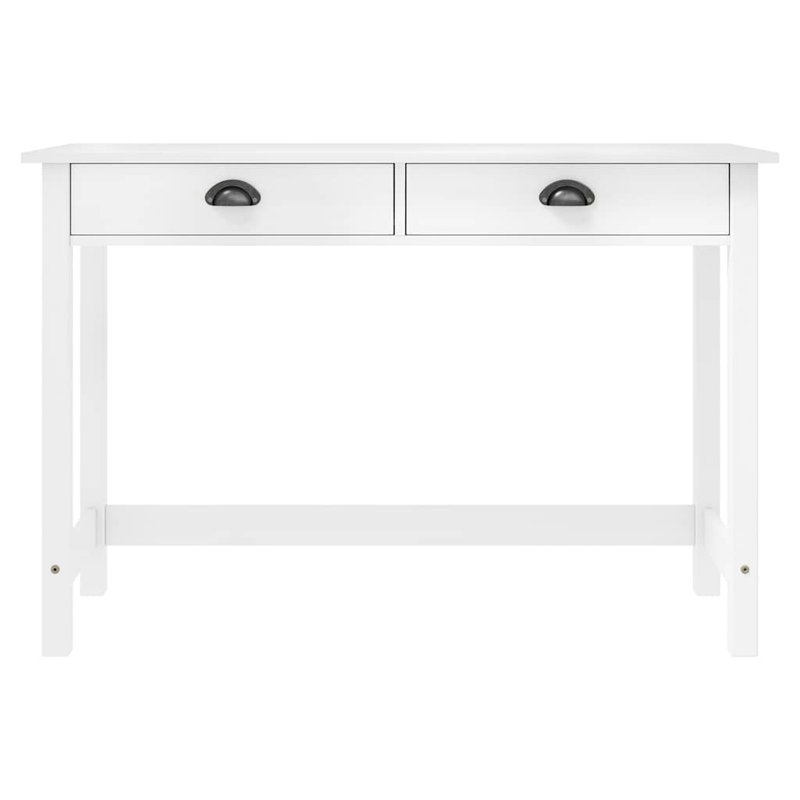 vidaXL Console Table Solid Pine Wood Compact, White, White