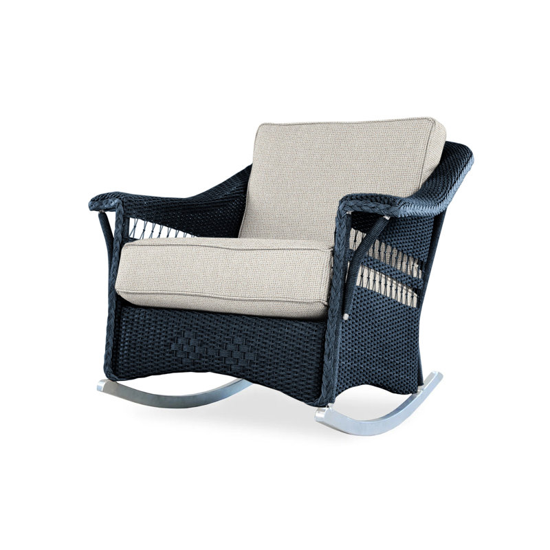 Nantucket Outdoor Rocker Chair, Demo Oatmeal, Ebony