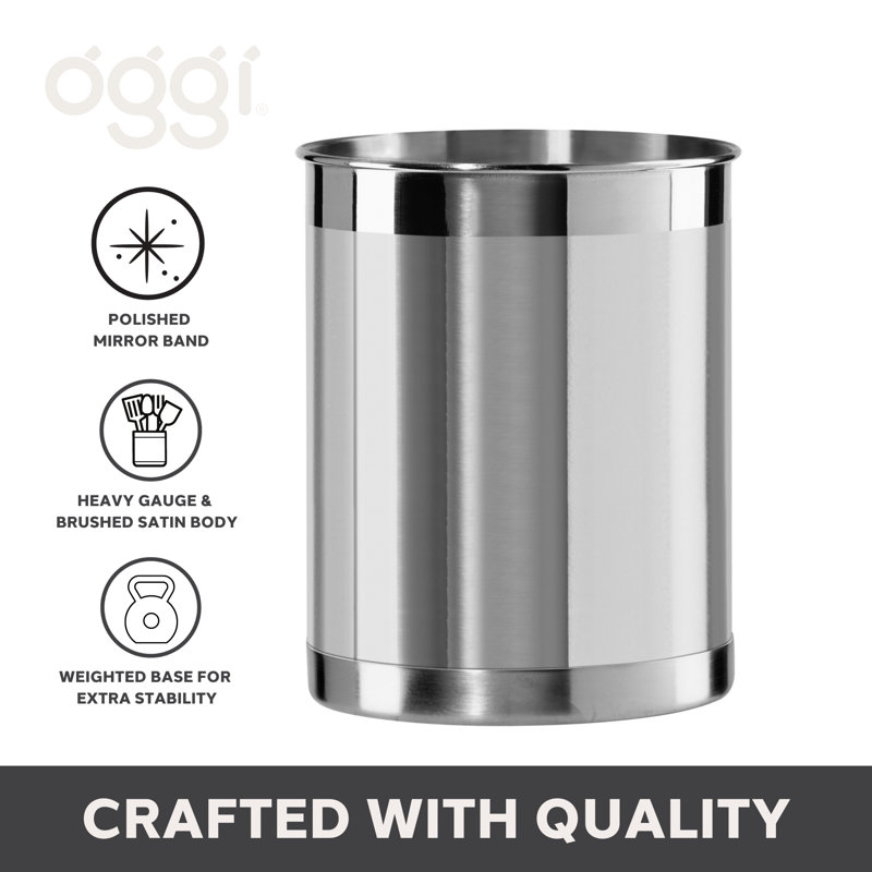 Stainless Steel Cylinder Kitchen Utensil Holder