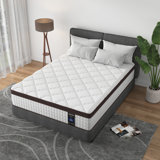 12" hybrid mattress with memory foam and heavier coils, ergonomic design for pressure relief, medium firm feel