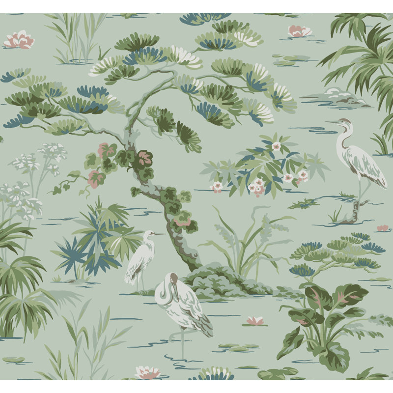 Bridgewater Floral Wallpaper Double Roll by Ronald Redding, Mint