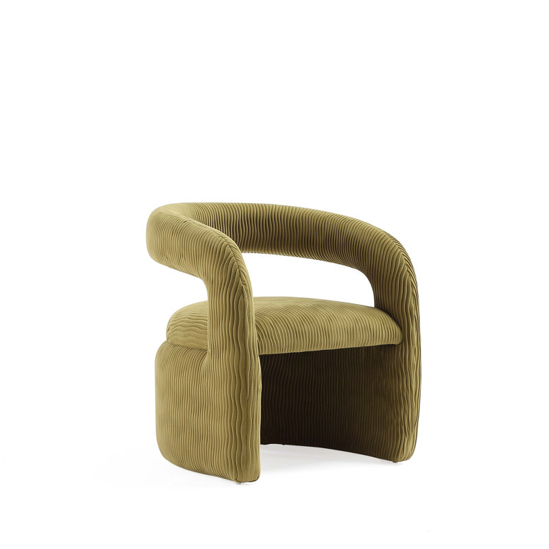 Fauteuil d'appoint Corvette Mid-Century, Velours vert olive