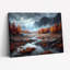 Ensemble de 1 tableau sur toile représentant un paysage d'automne-129063186-129063190