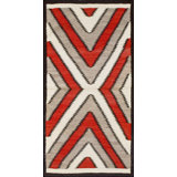 Bold Tribal Geometric Antique  Flatweave Native American Navajo Rug