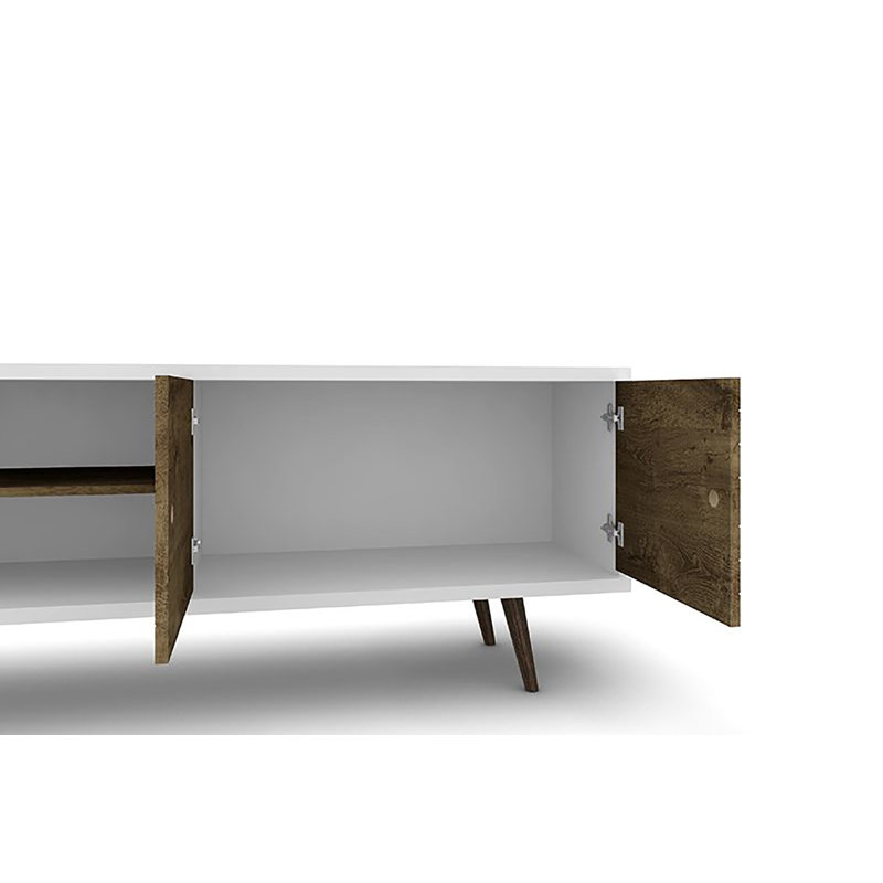 Darryl TV Stand for TVs up to 60", White/Rustic Brown