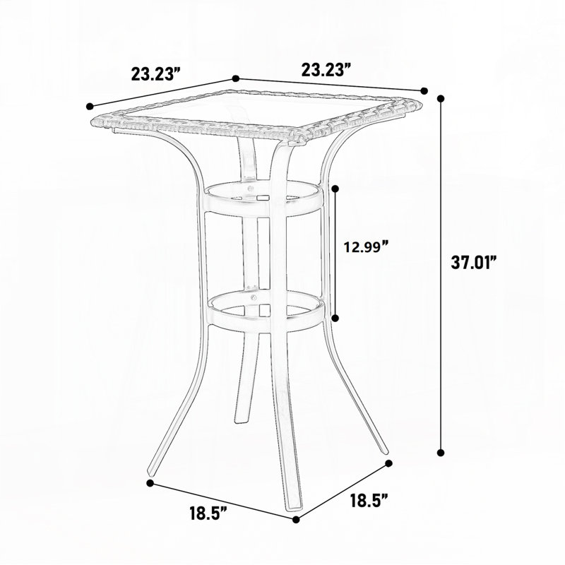 Bar Stools Set with glass table