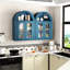 Wall Mounted Arched Cabinet With Glass Doors-1049862884