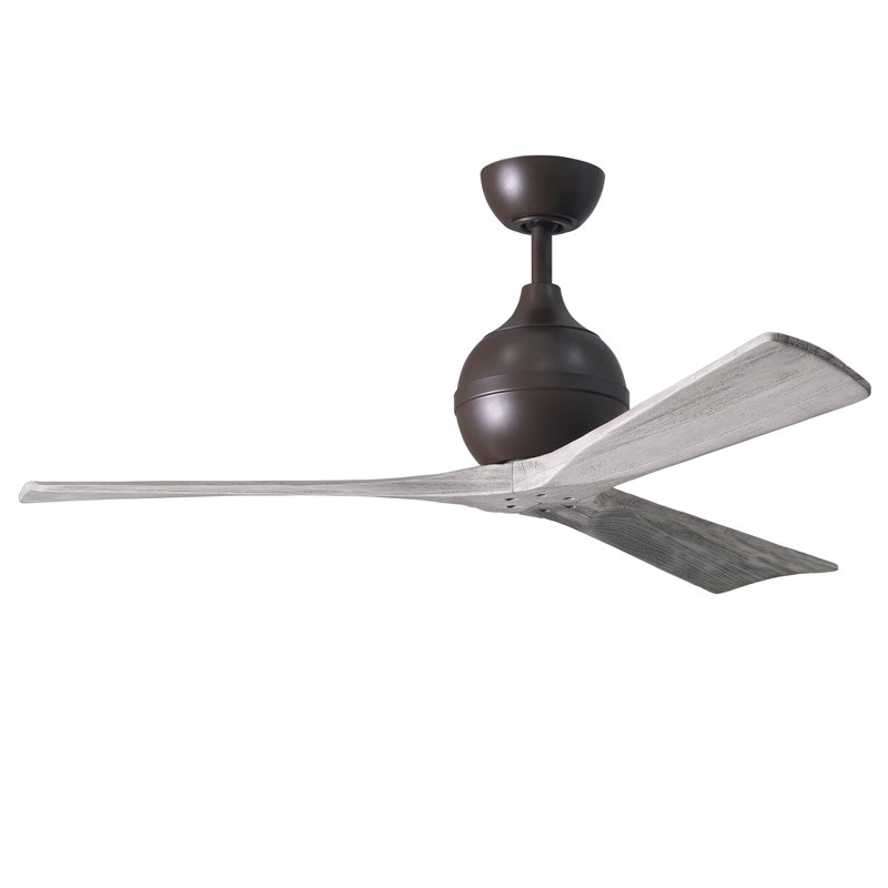 60" Irene Paddle 3 Blade Ceiling Fan, Barn Wood Tone, Textured Bronze, 52"
