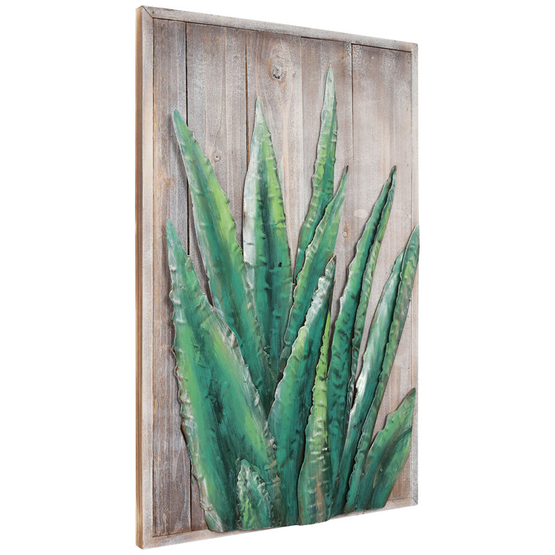 Décoration murale à blocs en bois robuste et métallique