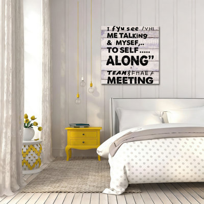 Sassy Self-Talk Humor, 16 X 16 Inch, Built-In Wooden Frame Wall Art