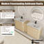 Ensemble de meuble-lavabo double autoportant 84 po avec plateau en céramique Addisin-1161142625