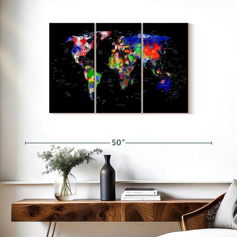 Aliaz Geometric Map, 24" H x 38" W