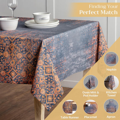 Maison d' Hermine Table Cloth Rectangle Table 100% Cotton 70 x 120 Inches Fall Tablecloth Reusable Everyday Use for Thanksgiving Christmas Decorations Dining Farmhouse Party (Imperfection)