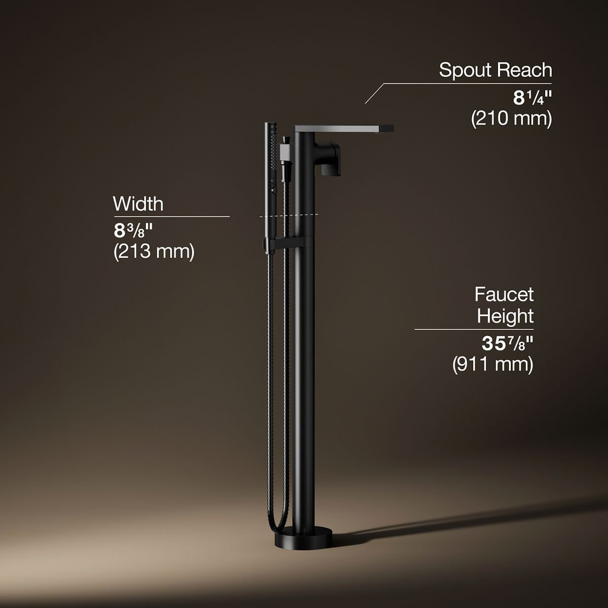 Composed Freestanding Bath Faucet, Matte Black