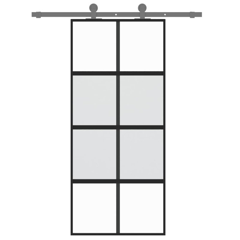 Bucknell Sliding Door, 90cm W x 205cm H, Black/Clear/Light Gray