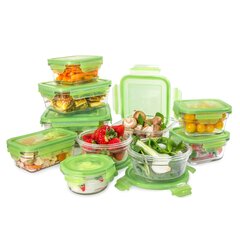 NutriChef 10-Piece Glass Food Containers - Stackable Superior Glass  Meal-prep Storage Containers, Newly Innovated Leakproof Locking Lids w/Air  Hole