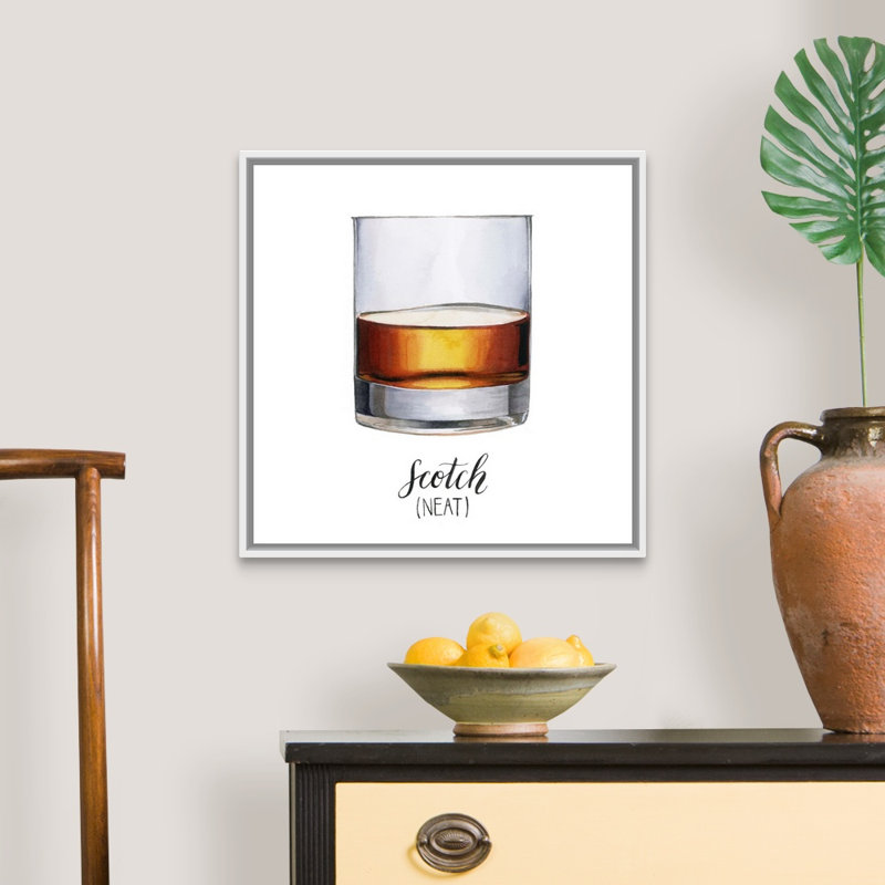 Classic Happy Hour I - reproduction d'art sur toile, Cadre flottant blanc, H 21,7 po x l 21,7 po x P 1,75 po