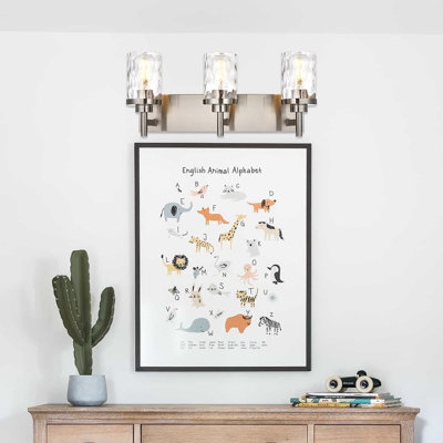 Modern Farmhouse Bathroom Vanity Lighting Fixture With Clear Hammered Shade, Wall Sconce For Versatile Home Illumination