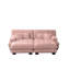 Canapé-lit 2 places en chenille rose avec coussins lombaires, coussins décoratifs et repose-pieds - conception exquise, appui-tête confortable à la taille