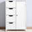 White Bathroom Cabinet With Adjustable Shelf And 4 Slatted Drawers - For Home Use Storage In Drawers,